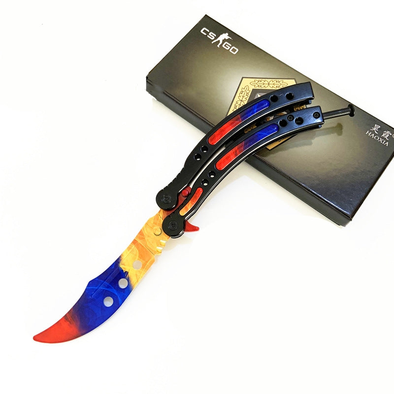 CSGO Butterfly Folding Practice Knife - Full Steel Design