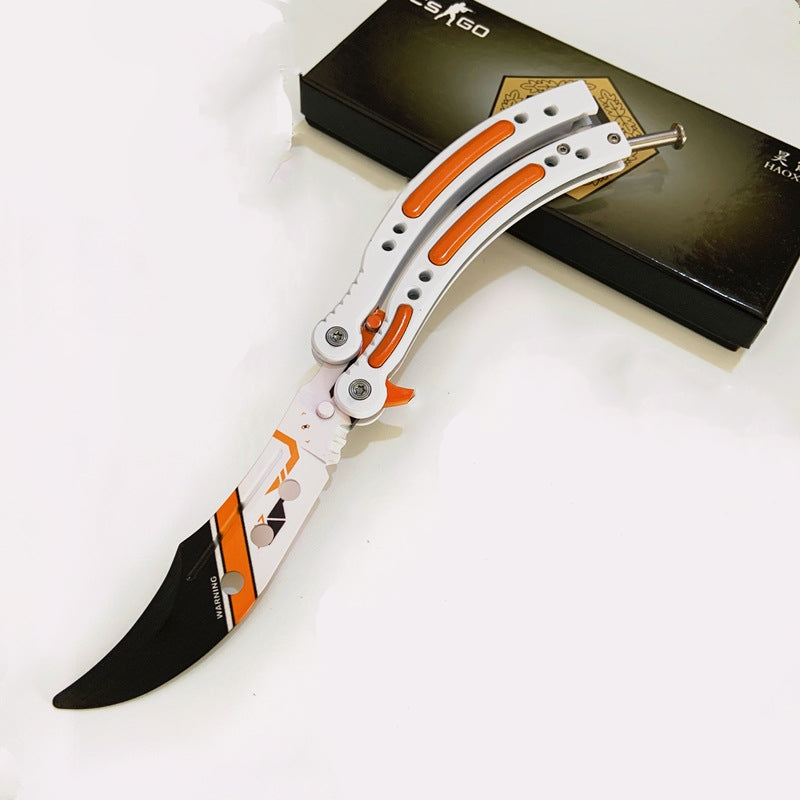 CSGO Butterfly Folding Practice Knife - Full Steel Design