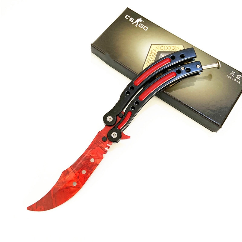 CSGO Butterfly Folding Practice Knife - Full Steel Design