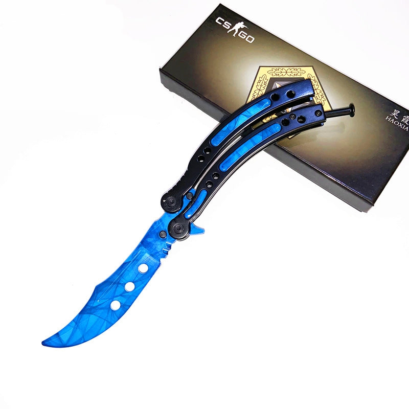 CSGO Butterfly Folding Practice Knife - Full Steel Design