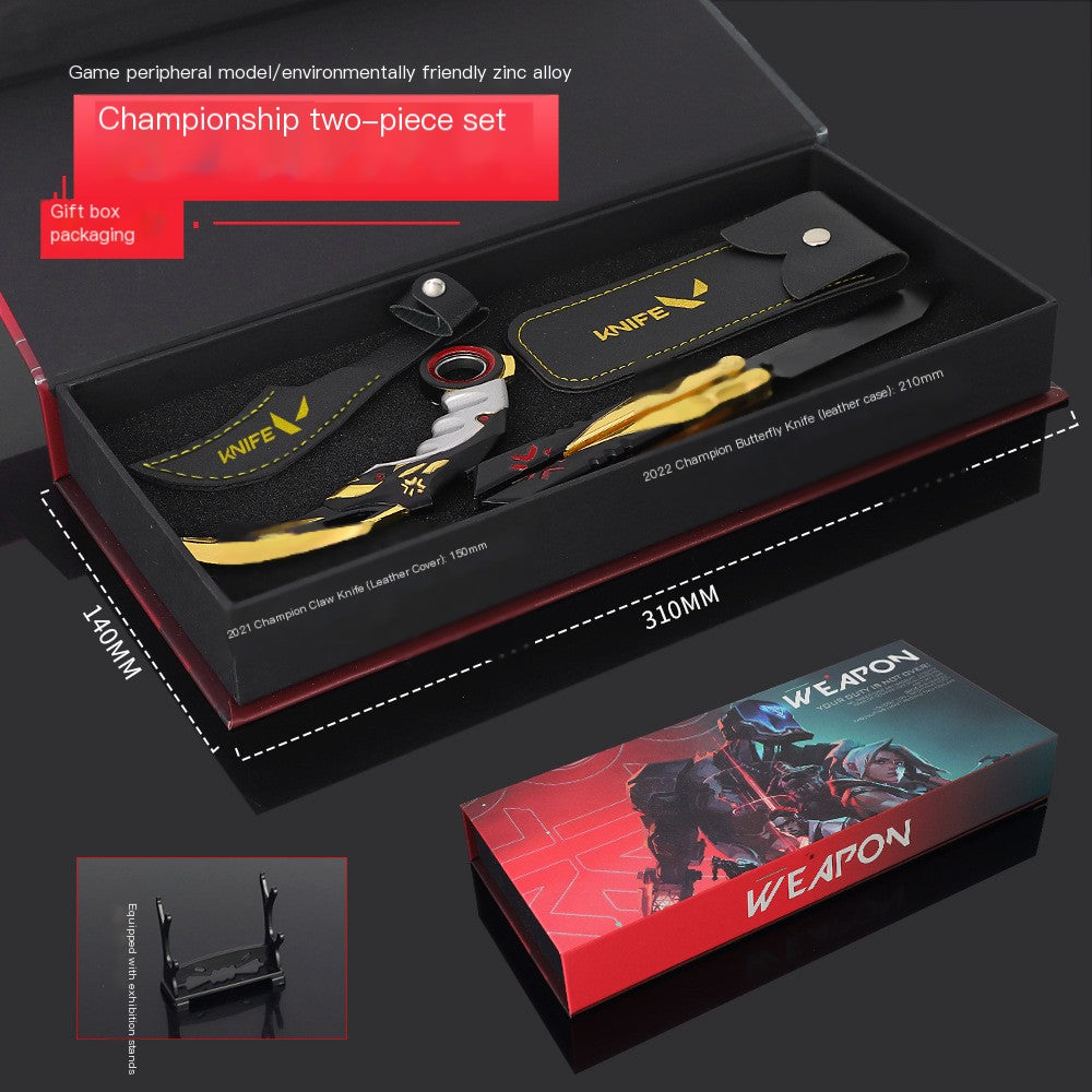 Valorant Themed Butterfly Knife Metal Model Gift Set