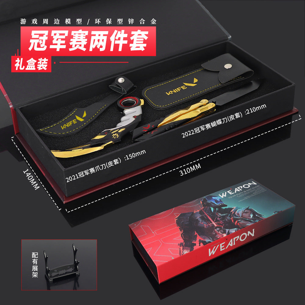 Valorant Themed Butterfly Knife Metal Model Gift Set