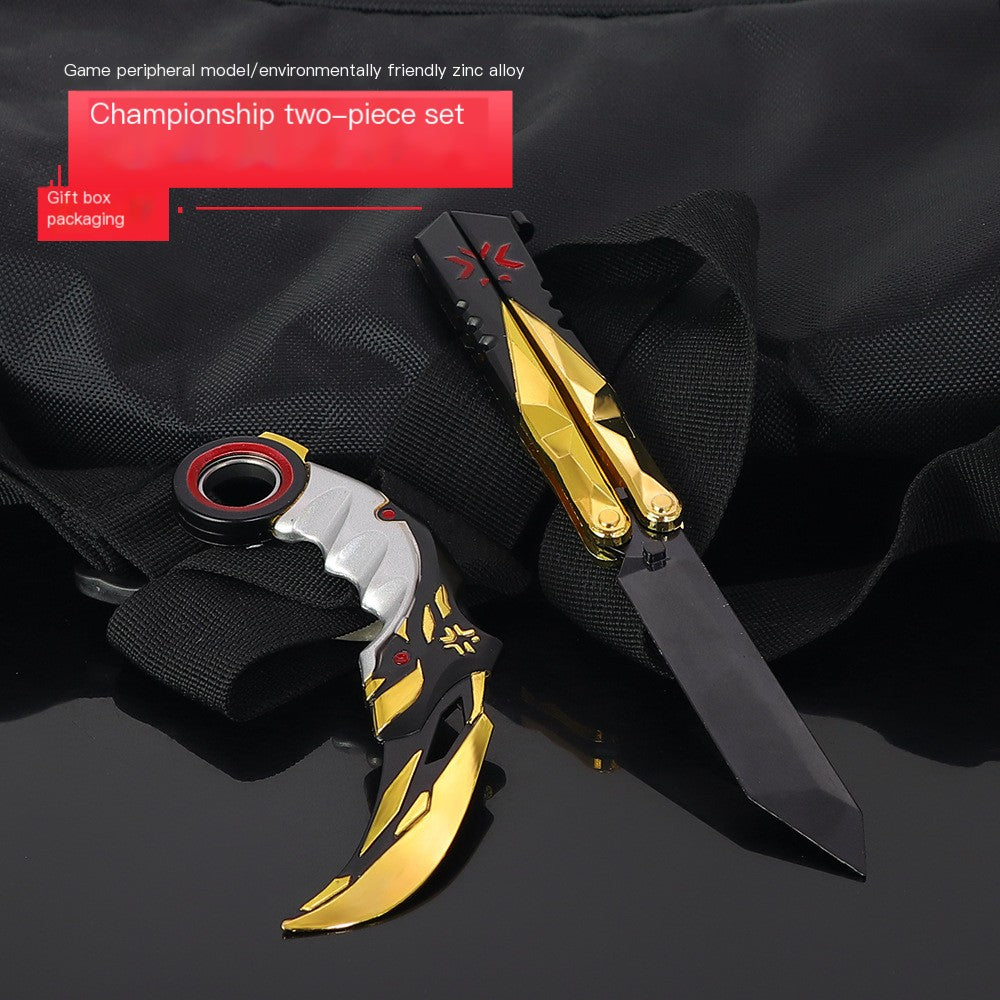 Valorant Themed Butterfly Knife Metal Model Gift Set