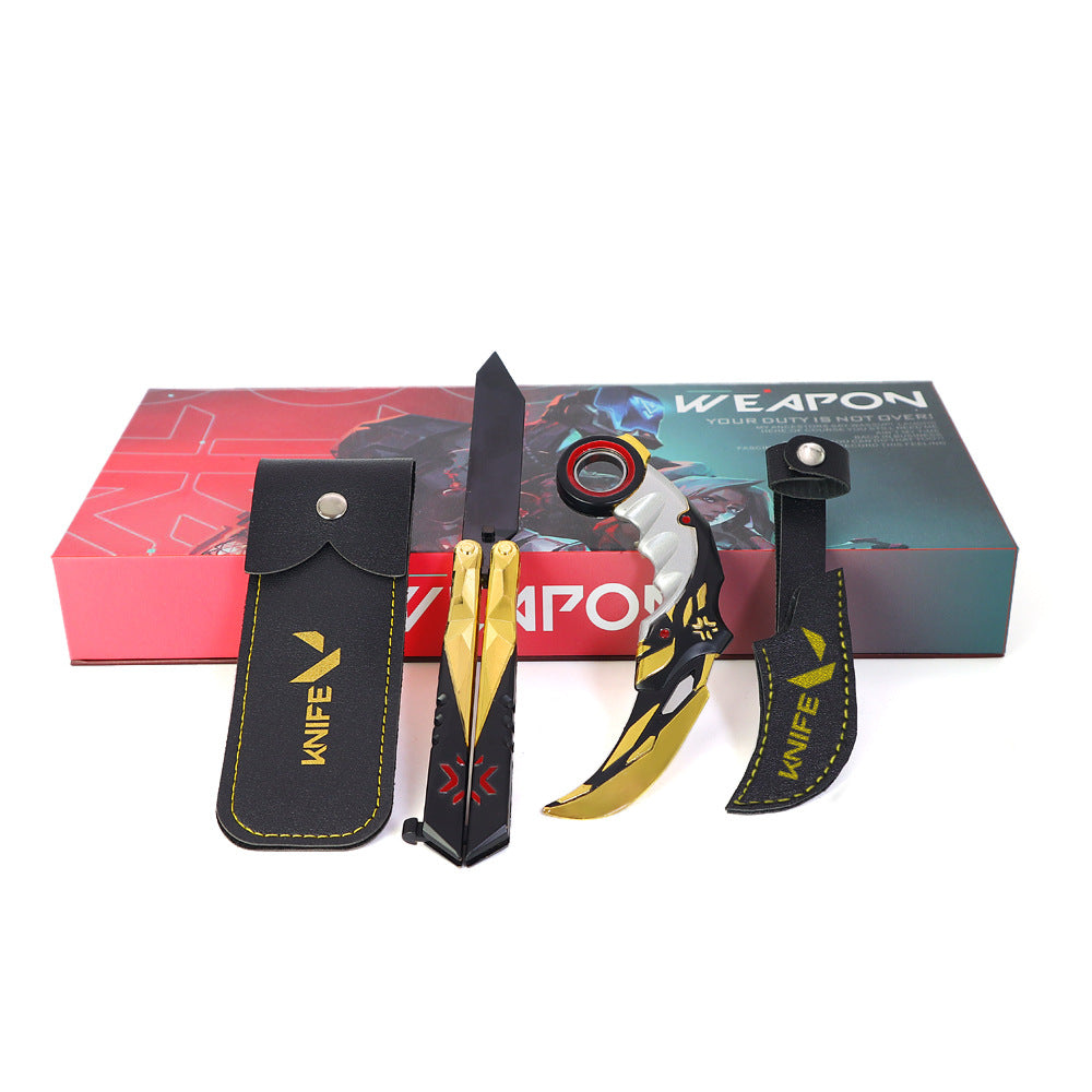 Valorant Themed Butterfly Knife Metal Model Gift Set