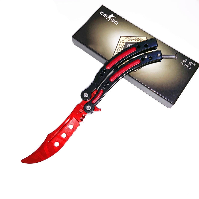 CSGO Butterfly Folding Practice Knife - Full Steel Design