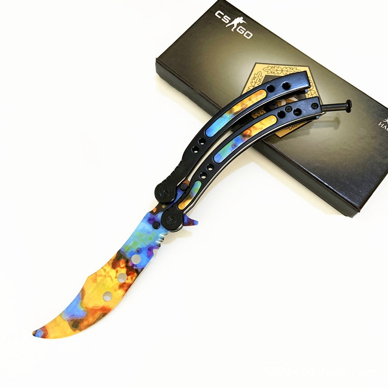 CSGO Butterfly Folding Practice Knife - Full Steel Design