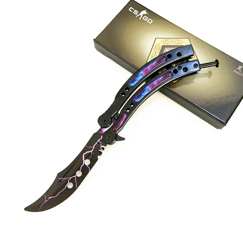 CSGO Butterfly Folding Practice Knife - Full Steel Design