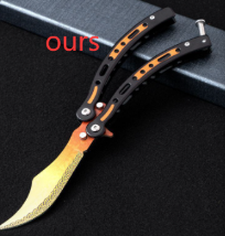 CSGO Butterfly Folding Practice Knife - Full Steel Design