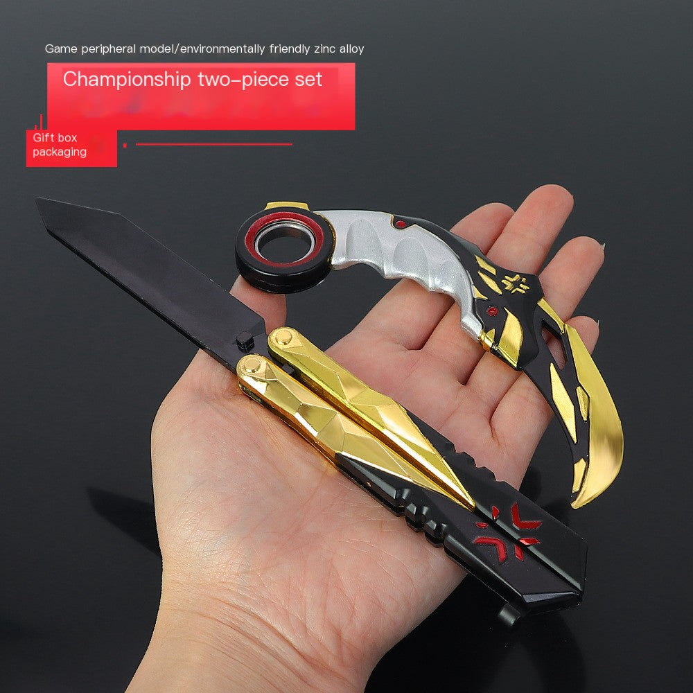 Valorant Themed Butterfly Knife Metal Model Gift Set
